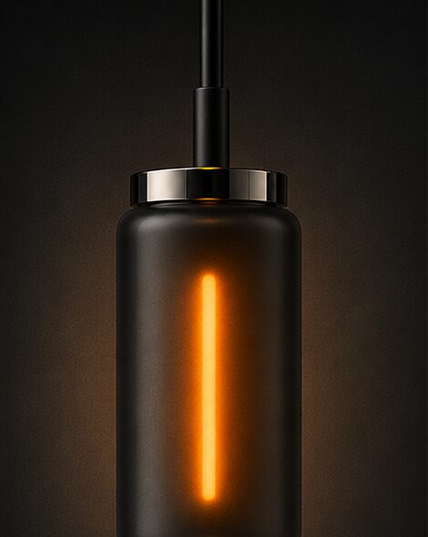 Vant 01: slim cylinder with a vertical glow line